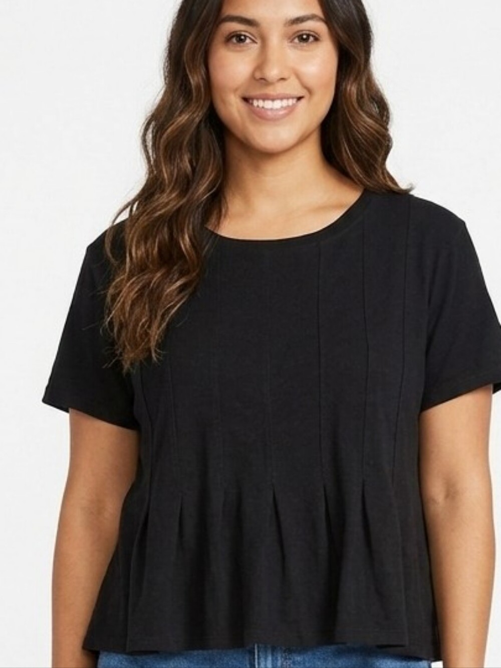 Black Pleated Crop Top - Women
